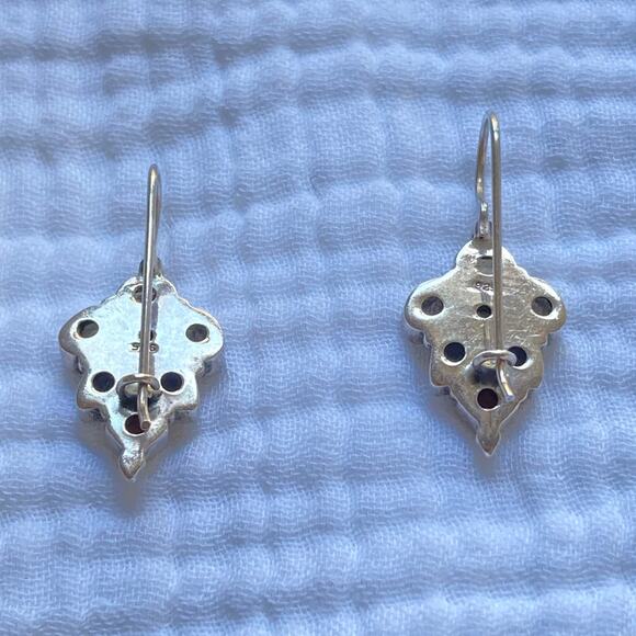 Sterling Silver Multi Gemstone Earrings, Vintage, Rare find. - Picture 8 of 9